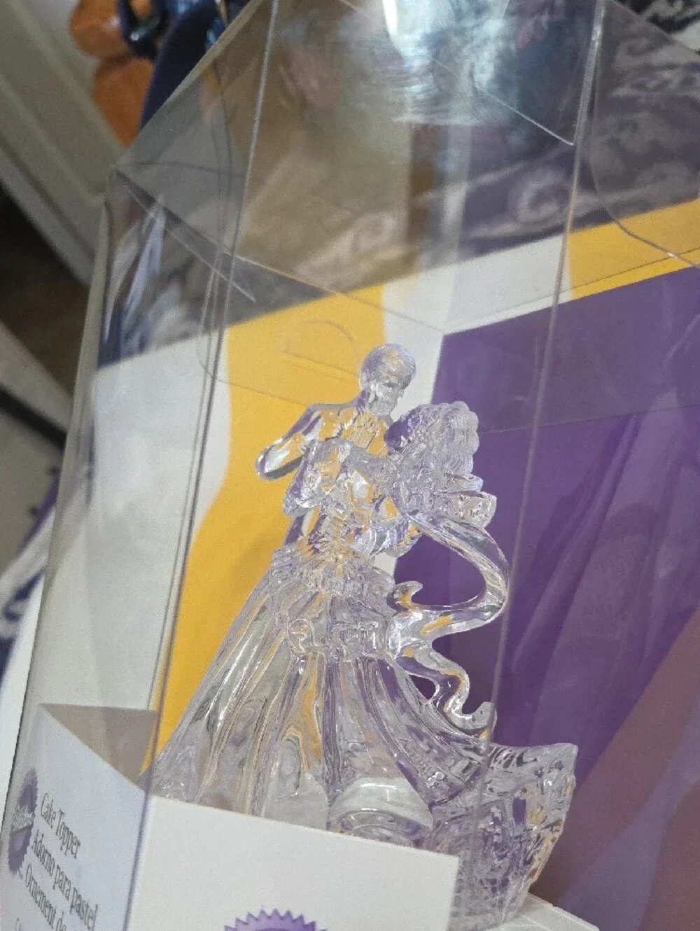 Vintage Wilton Clear Bianca Wedding Cake Topper Bride Groom First Dance NIB